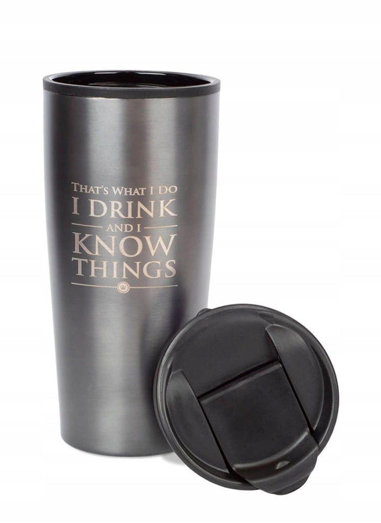 Game of Thrones - " I Drink And I Know Things" Reisebecher aus Metall