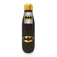 DC Comics Batman - Bat signal Black and Gold Metal Water Bottle 