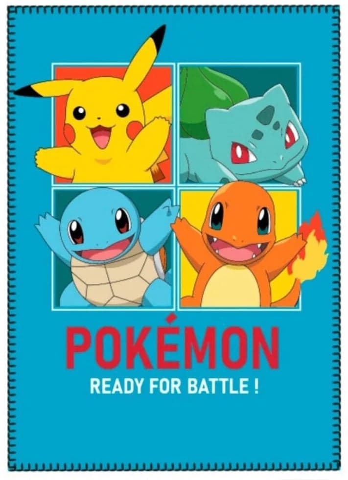 Pokémon -  Couverture en polaire Prêts pour le combat ! (100x140cm)