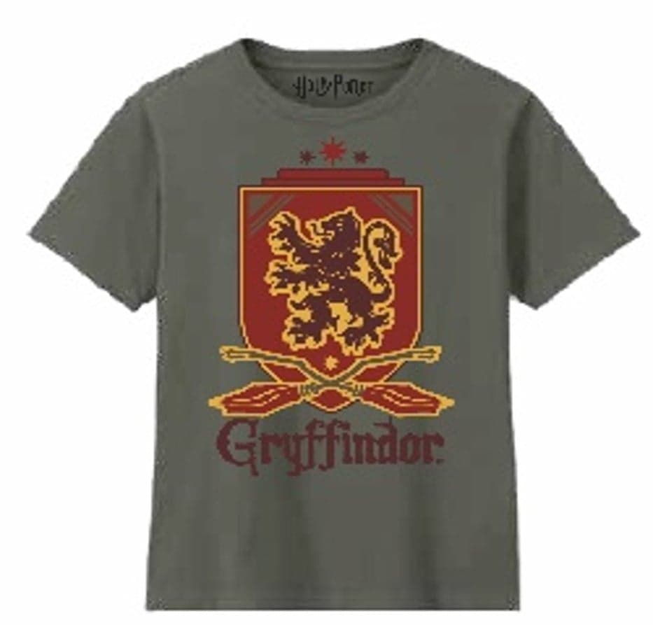 Harry Potter -  Gryffindor Blazon Khaki T-Shirt - Jongen 12 Jaar