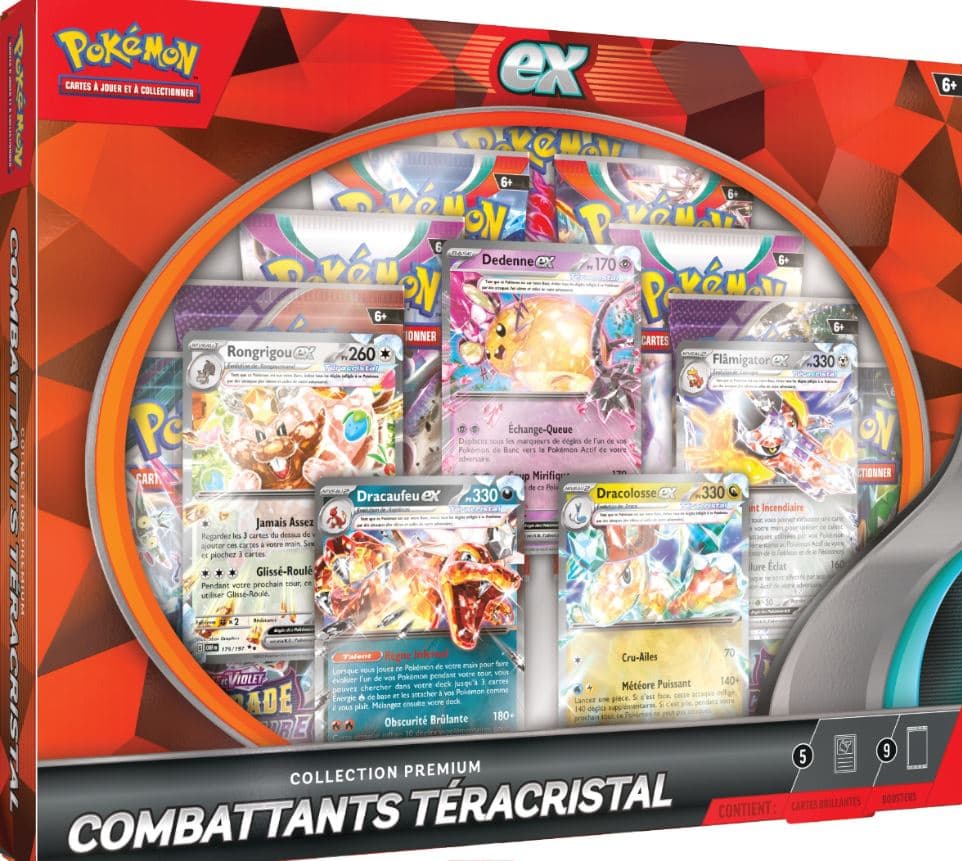 Pokémon JCC - Coffret Premium Combattants Téracristal (9 Boosters) - Exclusivité Belgique