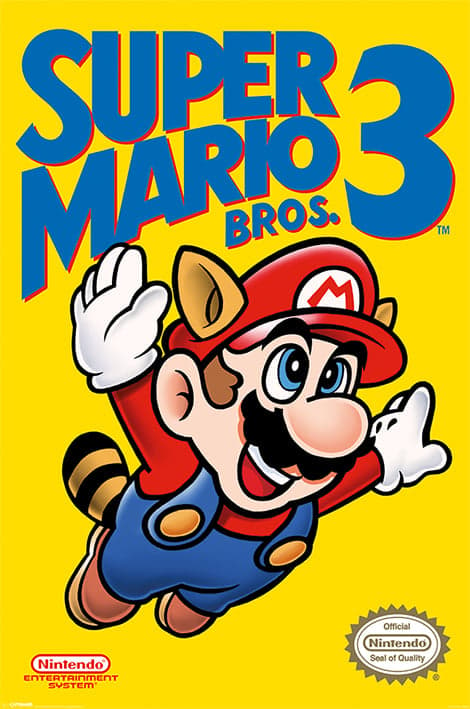 Super Mario Bros 3 - Couverture Jeu NES Maxi Poster