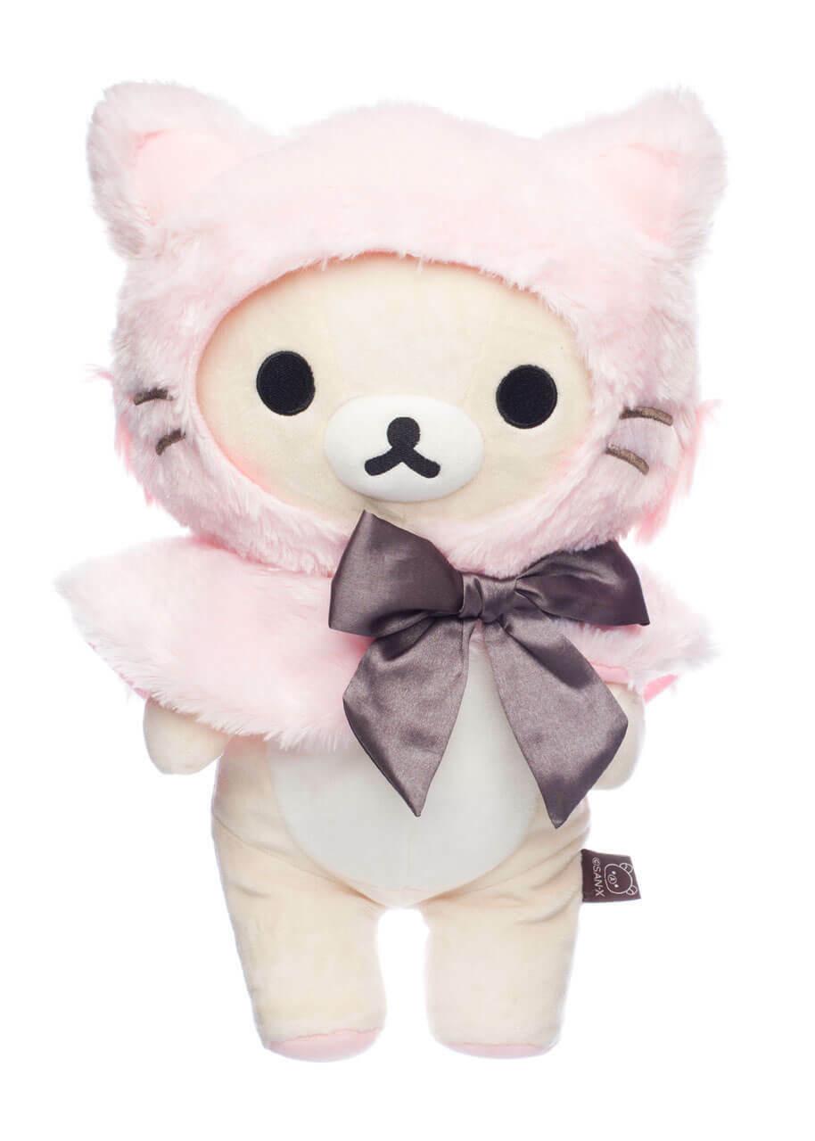 Korilakkuma - “Roos Kat Kostuum” Medium Pluche 34cm