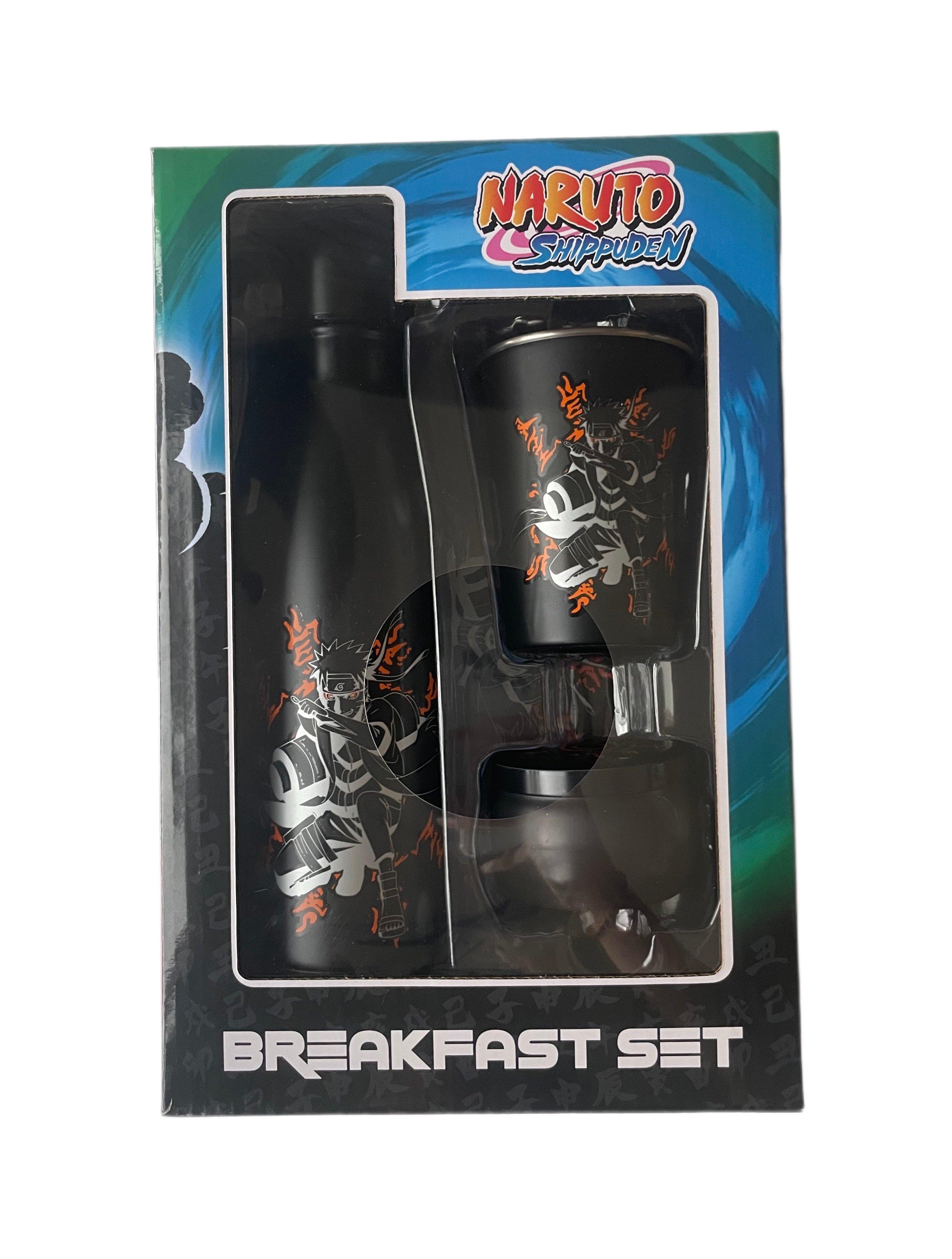 Naruto Shippûden - Coffret cadeau (Sceau Kyubi) : bouteille d\'eau en métal isotherme 500ml, mug et dessous de verre