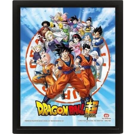 Dragon Ball Super - \"Z Fighters\" Cadre 3D Lenticulaire 26x20cm